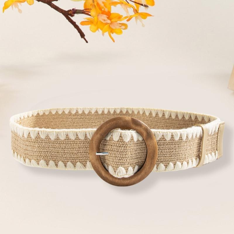 Handwoven Waistband Durability Woven Belt Soft Comfortable Belt Trendy Female Belt for Dresses and Jeans
