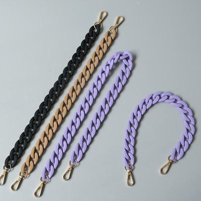 Neue Mode Frau Handtasche Zubehör Ketten Matte Kakhi Schwarz Lila Harz Kette Frosted Strap Frauen Kupplung Schulter Handtasche Kette