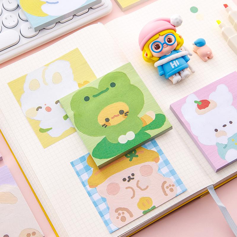 Style Three Painting Office School Supplies Sticky Notes Simple and Cute Message Paper N Times Memo Pad Kawai Stationary Gift