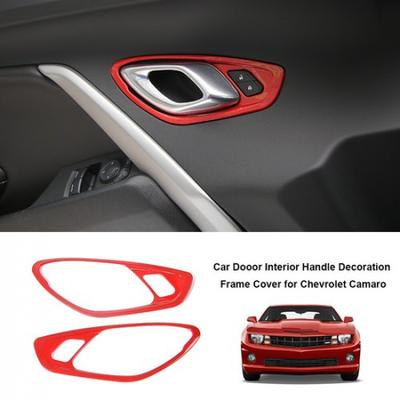 2pcs Red Inner Side Door Handle Frame Decor Cover Trim For Chevrolet Camaro 17+