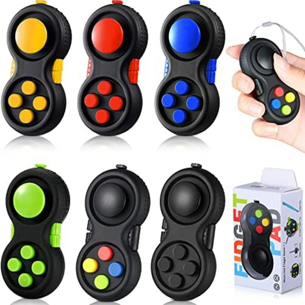 6 Pieces Cam Fidget Pad Controller Relieve Anxiety Handheld Mini Game Remote Controller Fidget Pad Stress Reducer for Adult Relieve Stres
