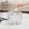 Mini Desktop Trash Can with Spring Cover and Glacier Design