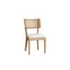 4 Dining Chairs Made of Solid Wood with Rattan Backrests, Comfortable and Breathable, Suitable for Dining Room, Cafés, Modern Style, Linen, Wood Color
