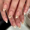 Le Fan Meijia 3D French Wearable Short Almond Flower False Nails