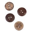 50pcs Carved Brown Round Coconut Wood Buttons for Sewing DIY Crafts