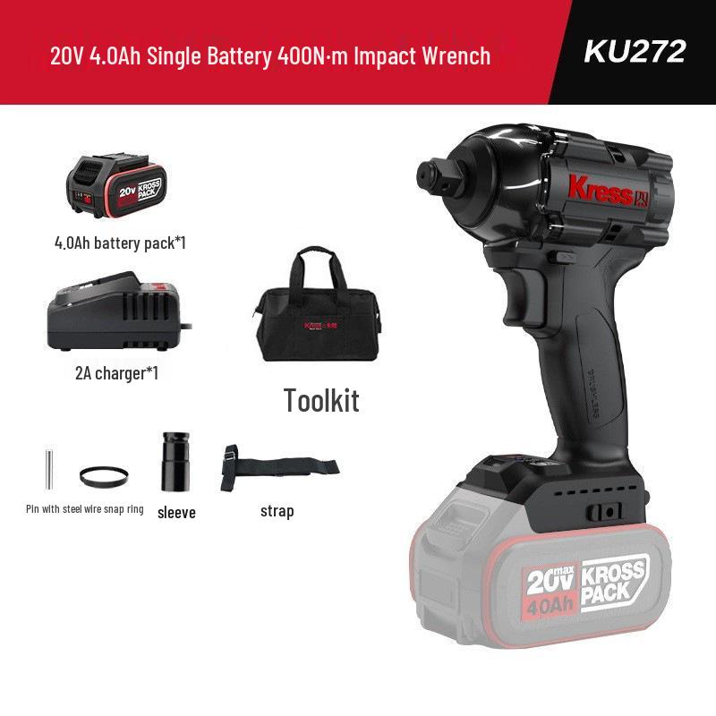 Kasheng KU272 Woodworking 20V Electric Impact Wrench, High Torque Brushless Lithium Battery Rechargeable.