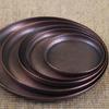 Round Shape Copper Fruit Tray,Retro Engraving Hammer Texture Household Portable Food Plate,Snack Plate Table Wedding Decoration