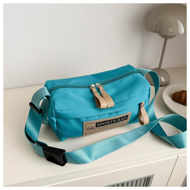 Stilvolle Oxford-Stoff Runde Fass-Tasche für Damen Trendige Lässige Umhängetasche