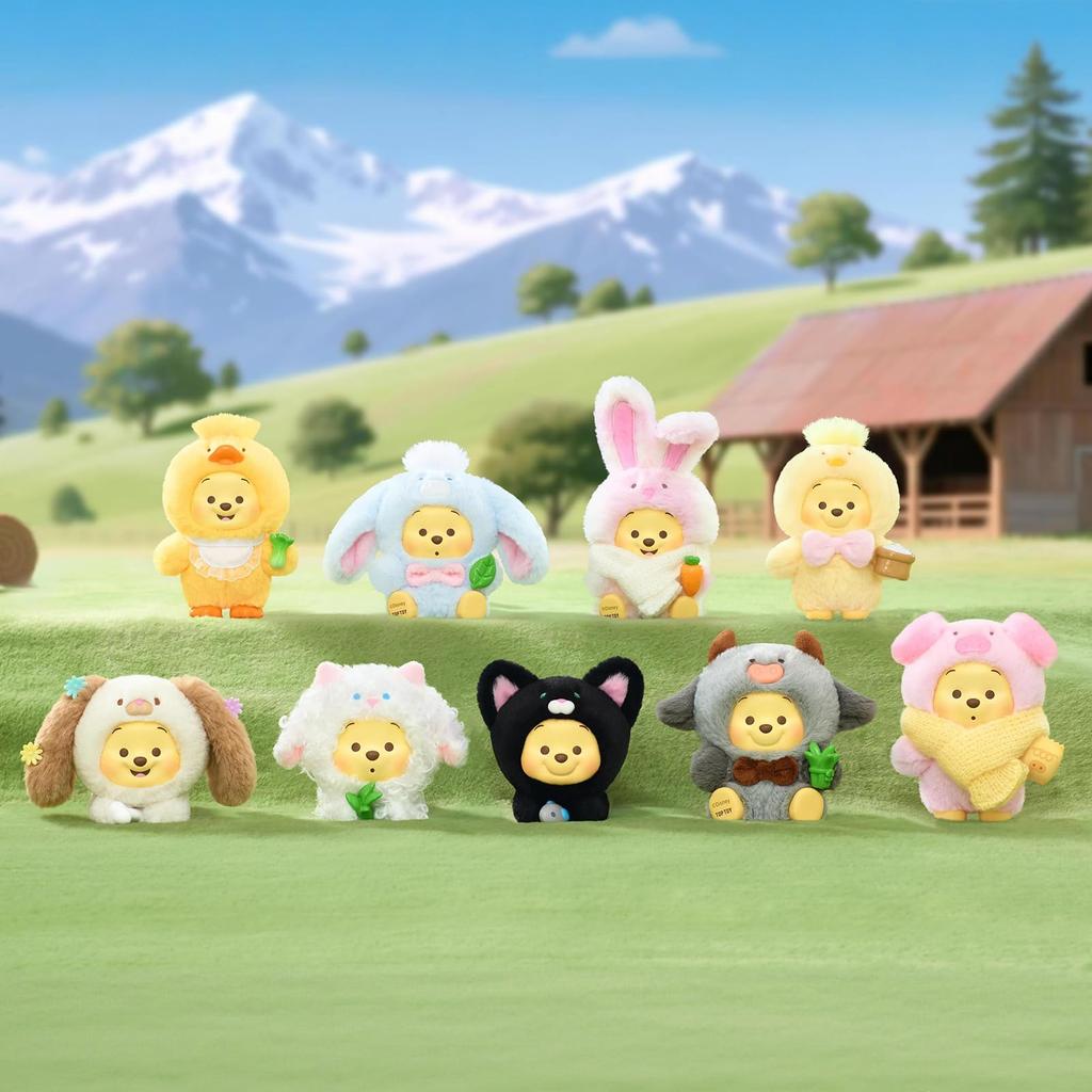 TOP TOY Disney Winnie the Pooh Plush Pendant Series Gachapon Blind Box Figure Plastic Model Premium Soft Vinyl Toy Birthday Gift Winnie the Pooh