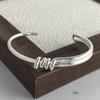 Bracciale Retro 100% Argento Sterling 925 per Donne Uomini Vintage Fatto a Mano Stretto a Barra Regalo di Compleanno