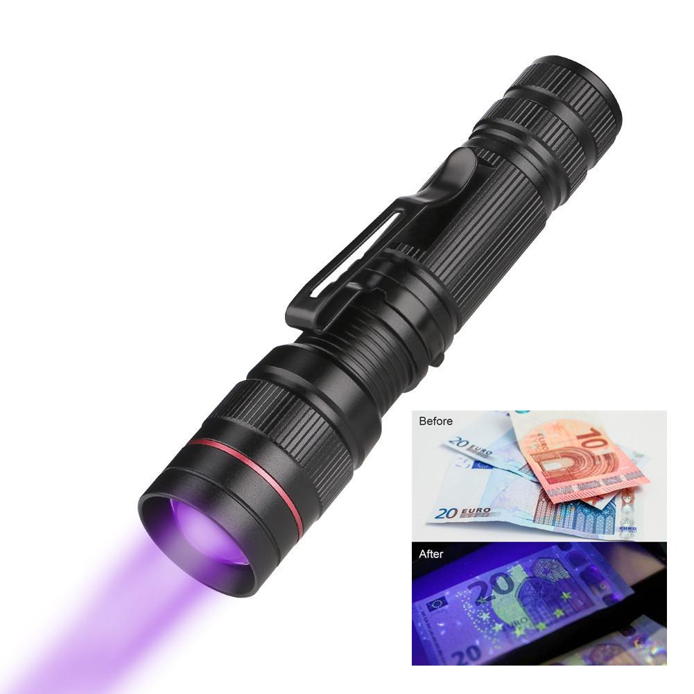 Compact Extendable Focus Adjustable Led Uv Light For Makeup Baby Gear Fluorescent Check Mini Uv Flashlight