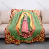 1PC Virgin Mary Religious Artwork Print Believer Pray Blanket Warm Soft Flannel Material Suitable for All Seasons Luxury Gift