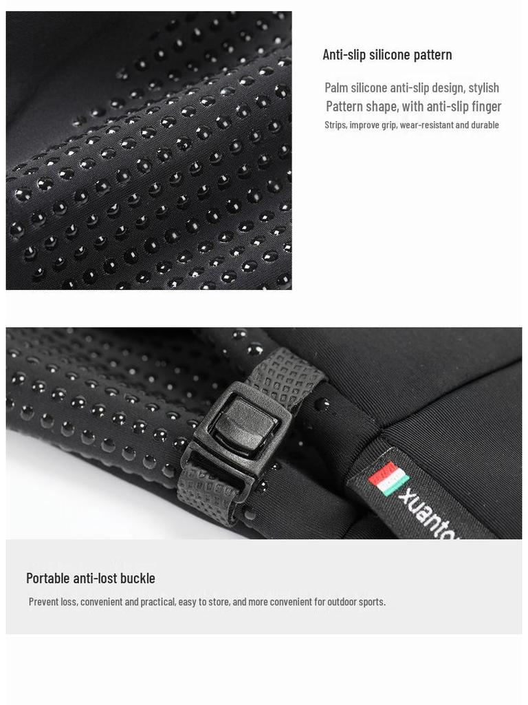 Men's Winter Touchscreen Cycling Gloves: Warm, Windproof, Waterproof, Velvet-Lined for Outdoor Electric Car Use.