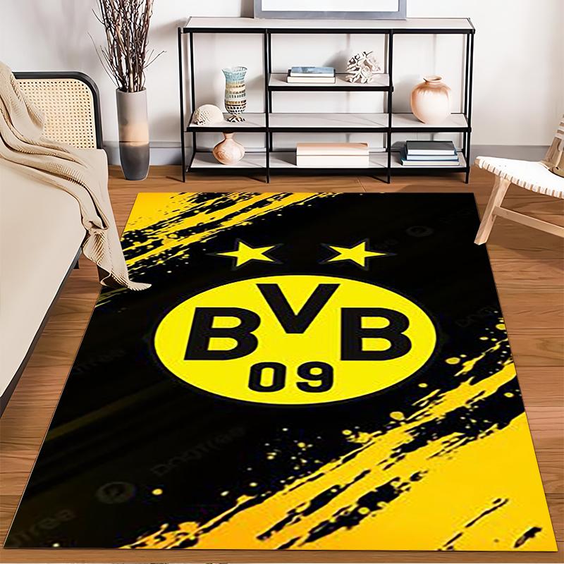 Tappeto a tema BVB 09 Giallo e Nero Tappeto antiscivolo adatto per divani del soggiorno e della camera da letto