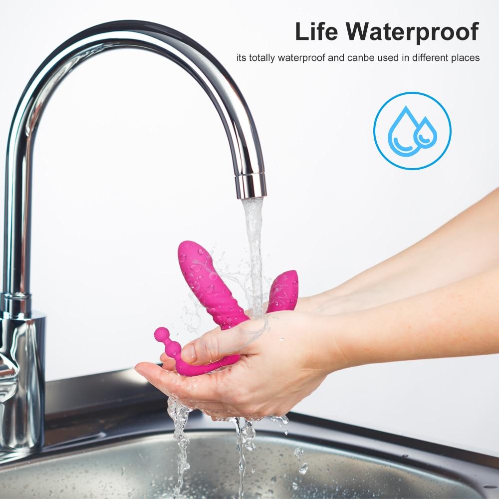 Bezdrátové dálkové nošení G Spot Dildo Stimulátor klitorisu, vaginální anální vibrátor, sexuální hračky pro ženy