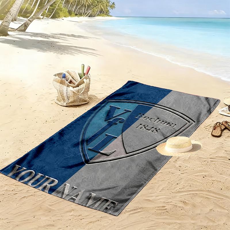 Custom Name VfL Bochum 1848 Print Beach Towel, Large Soft Quick Dry Towel for Beach Camping Swimming_xia
