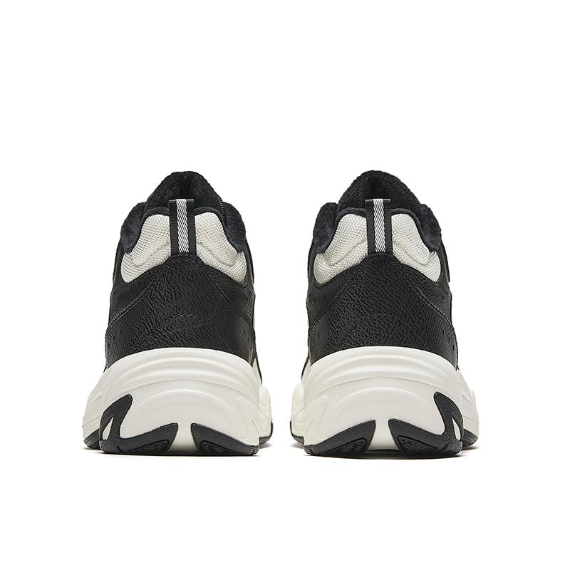 Anta Comfortable Versatile Non-Slip Warm Mid-Top Casual Shoes Women sneaker White Black 122448957-5