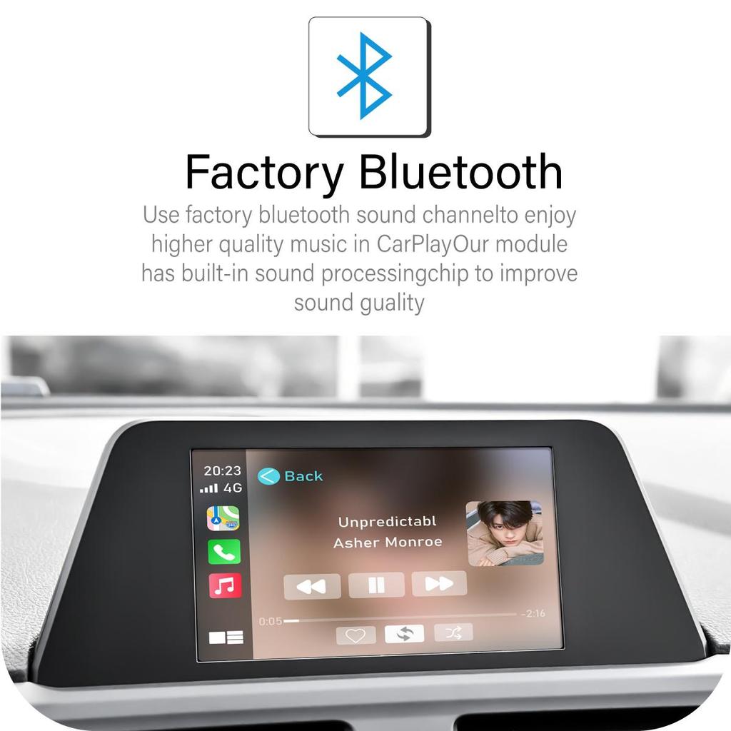 Sinairyu Wireless CarPlay Android Auto Kit Module Compatible For BMW 1-7 Series X1 X3 X5 X6 with EVO System Mirror-Link