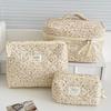 Vintage Cord Damen Blumen Kosmetiktasche Retro Damen Reise Aufbewahrungstaschen Handtaschen Tragbare Damen Make-up Tasche Clutch Geldbörse