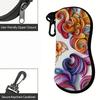Colorful Abstract Swirl Pattern Eyewear Holder, Portable Sunglasses Case, Protective Zipper Eyeglasses Box, Decorative Travel Glasses Organizer Access