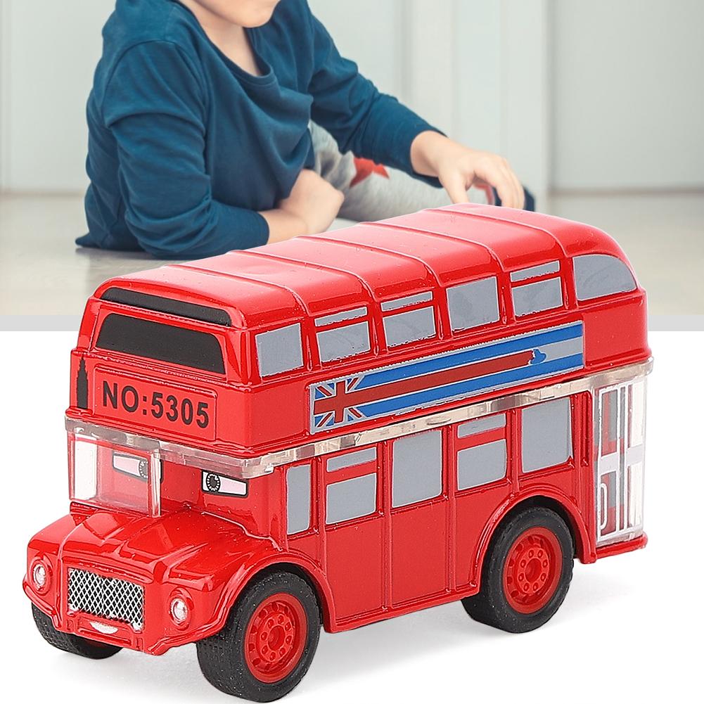 Cartoon Bus Alloy Car Toy Highly Simulation Children Kid Pull Back Vehicle Toy Model(Red )