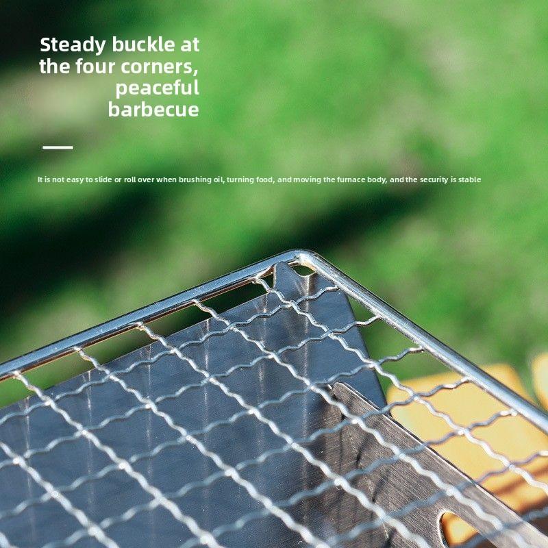 Portable Stainless Steel Folding Charcoal Stove Mini BBQ Grill for Outdoor Picnic & Camping Foldable Cooking Equipment