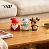 Miniature Christmas Character Sets Vinyl Figurines, Cute Santa Claus Snowman Reindeer Mini Statue, Durable Small Figurines Holiday Desktop Cake Topper