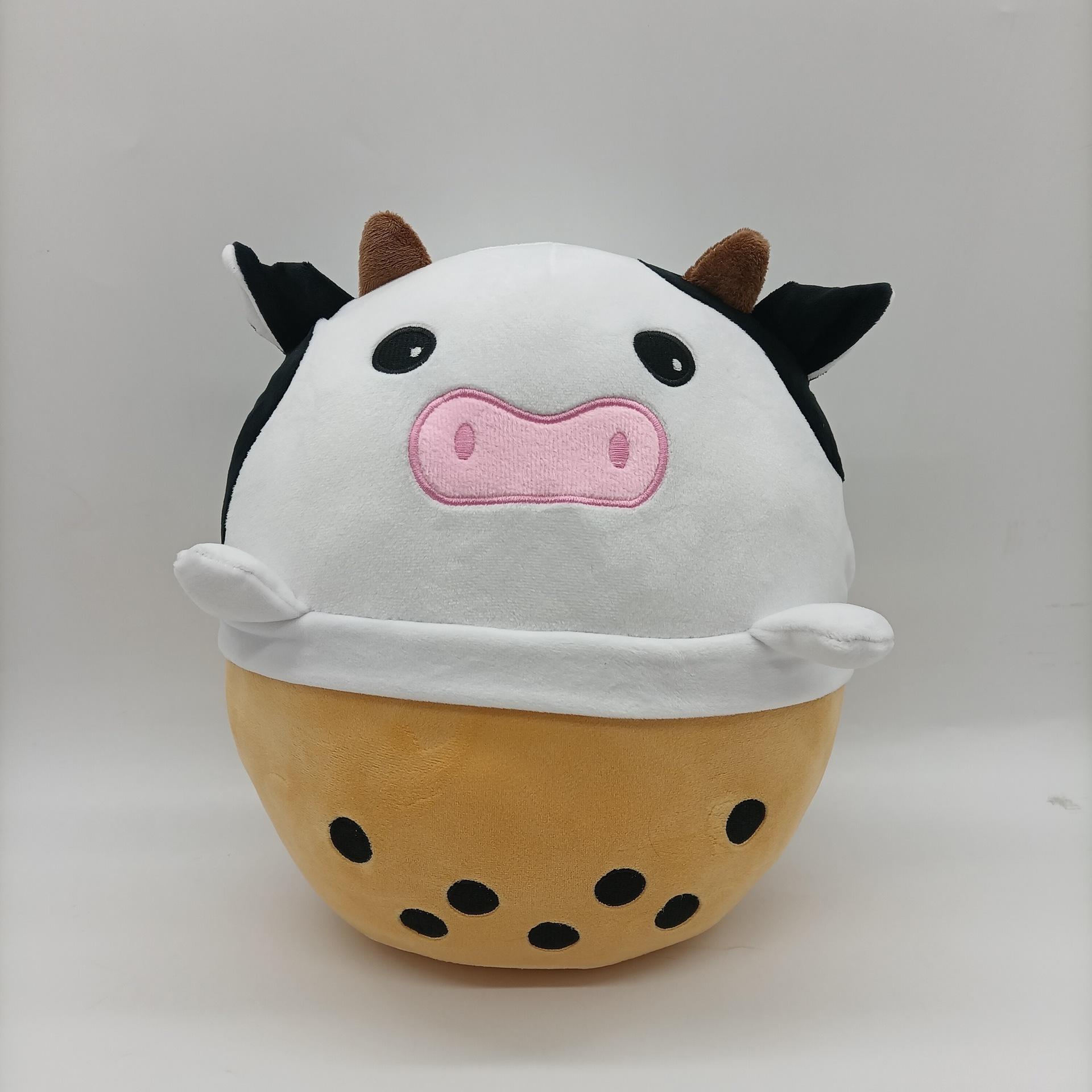 

Pearl Milk Tea Series Cow Plush Toy Throw Pillow Birthday Present Huggable Doll