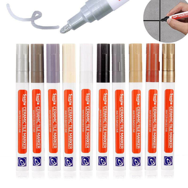 Vodotěsné bílé spárovací dlaždice Pen Wall Spárovací Restorer Mark, Keramické dlaždice Krásný šev, Kuchyň a koupelna Změna barvy ševů na stěně