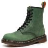 High Top Crazy Horse Green Motorcycle Boots Women's Classic Retro Short Boots Men's and Women's Boots Round Head Trend