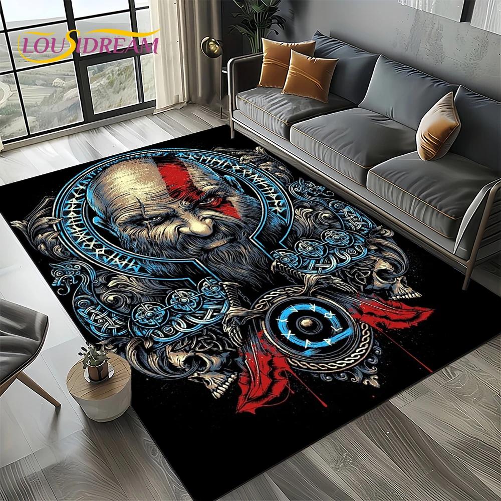 27 Style Kratos God of War Games Cartoon Carpet Rug for Living Room Bedroom Home Sofa Decoration,Kid Area Rug Non-slip Floor Mat