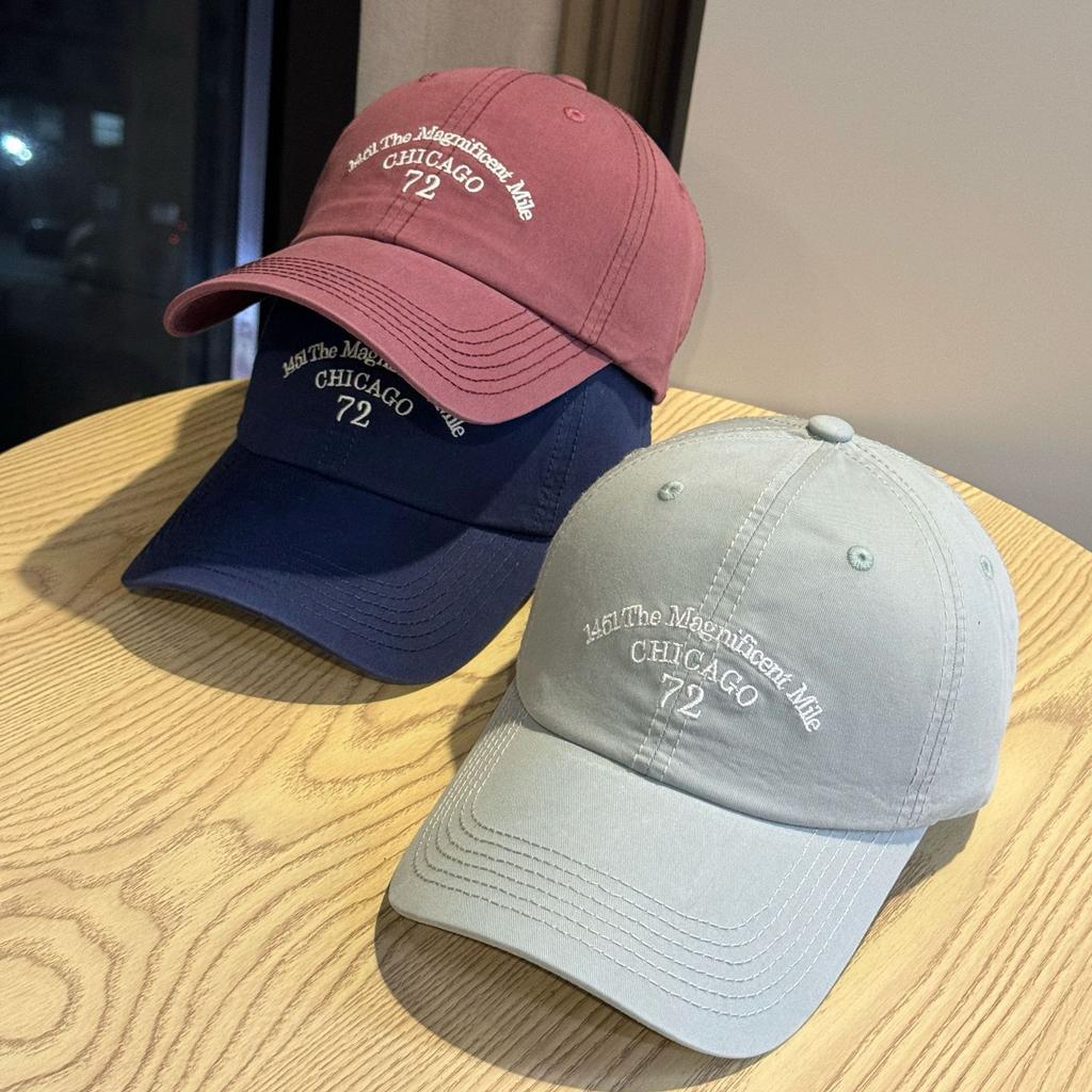 New American Retro Letter Embroidery Deep-fit Soft-top Baseball Cap, Sun Protection, Face-slimming, Versatile Duckbill Cap