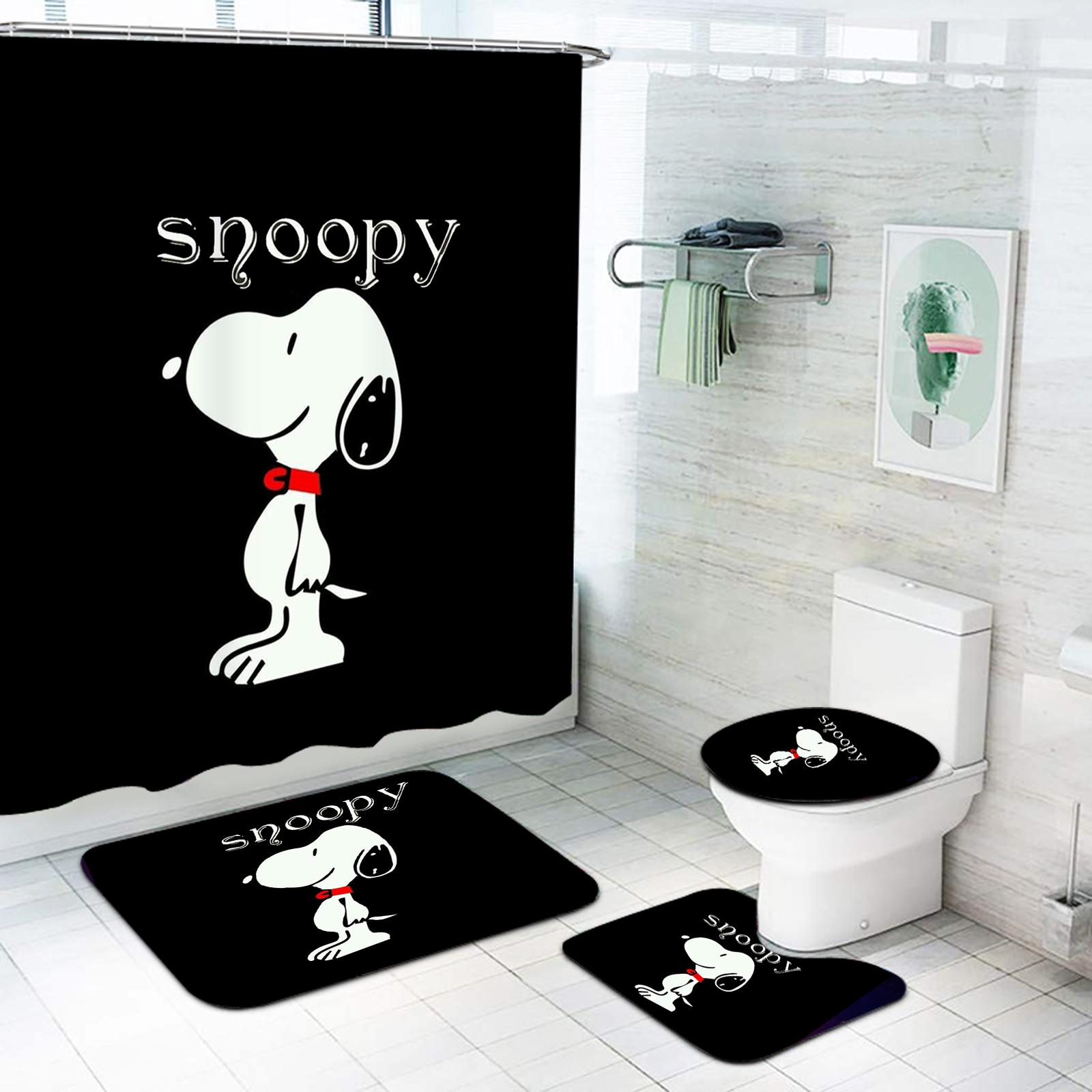 

Snoopy Anime Shower Curtain Cute Bath Waterproof Curtains For Living Room Luxury Set Screen Bathroom Accessories Sets W60H190(CM)-1 Pcs