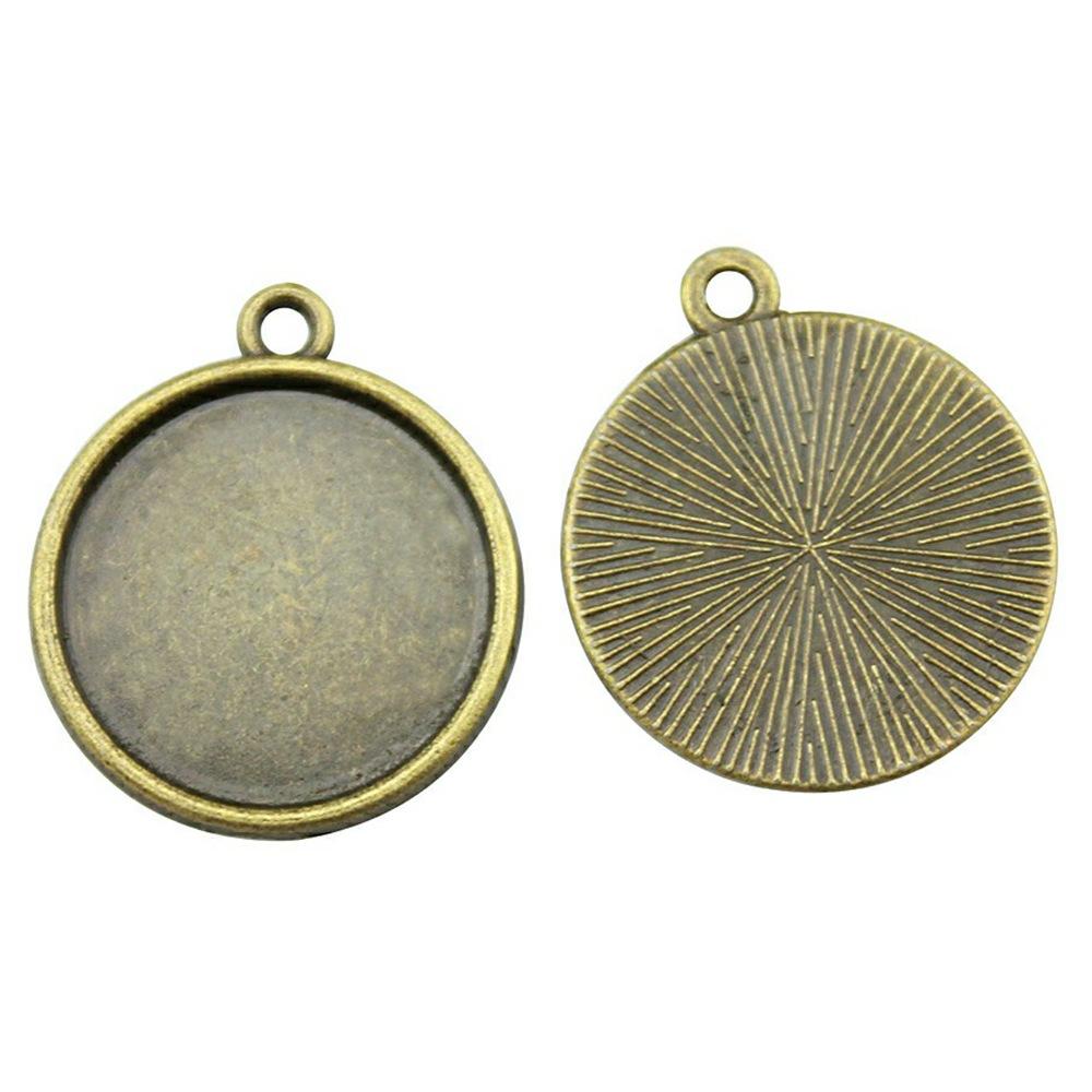 

10pcs 18mm Inner Size Antique Bronze Color Antique Silver Plated Cameo Cabochon Base Setting Charms Pendant