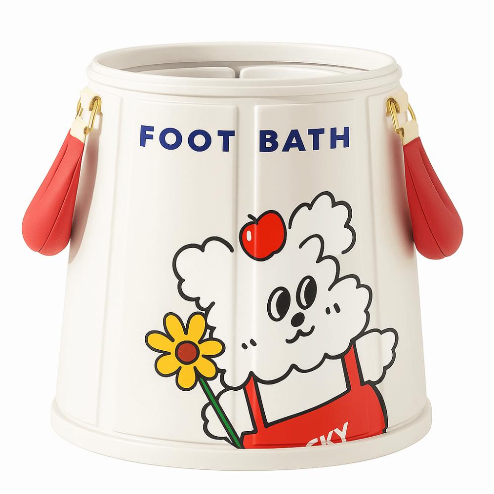 Thickened Foot Soaking Bucket Cartoon Foldable Tub Cute Portable Foot Bath  Winter Season