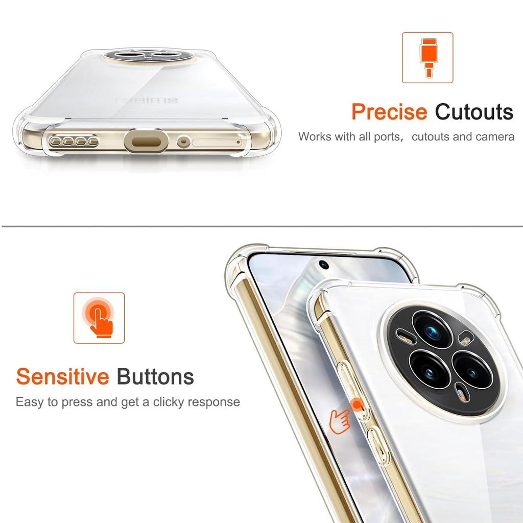 TPU Transparent Case for Realme 14 Pro 5G Realme 14 Pro+ Plus Protective Cover Four Corners Shockproof Bumper Coque Fundas