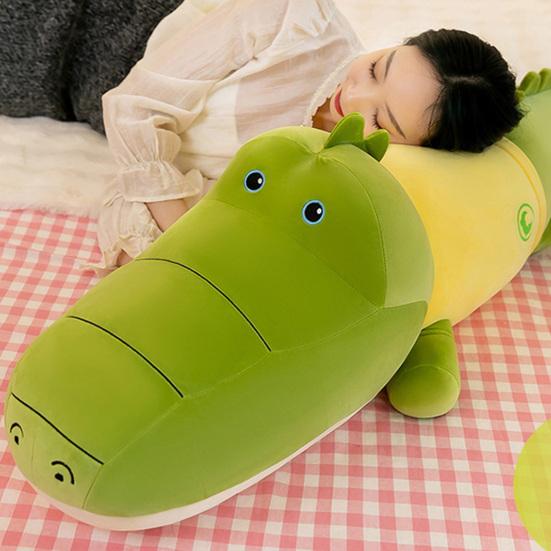 Crocodile Plush Doll Long Body Pillow for Hugging Supportive Waist And Back Cushion Soft Skin-Friendly Sleeping Pillow for Kids Adults