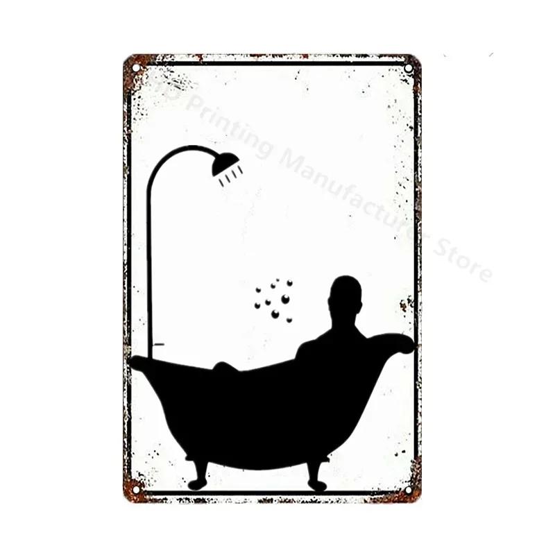 Toilet Sign Vintage Funny Metal Tin Signs Retro WC Lavatory Toilettes Wall Poster Art Bar Club Bathroom Toilet Wall Decor
