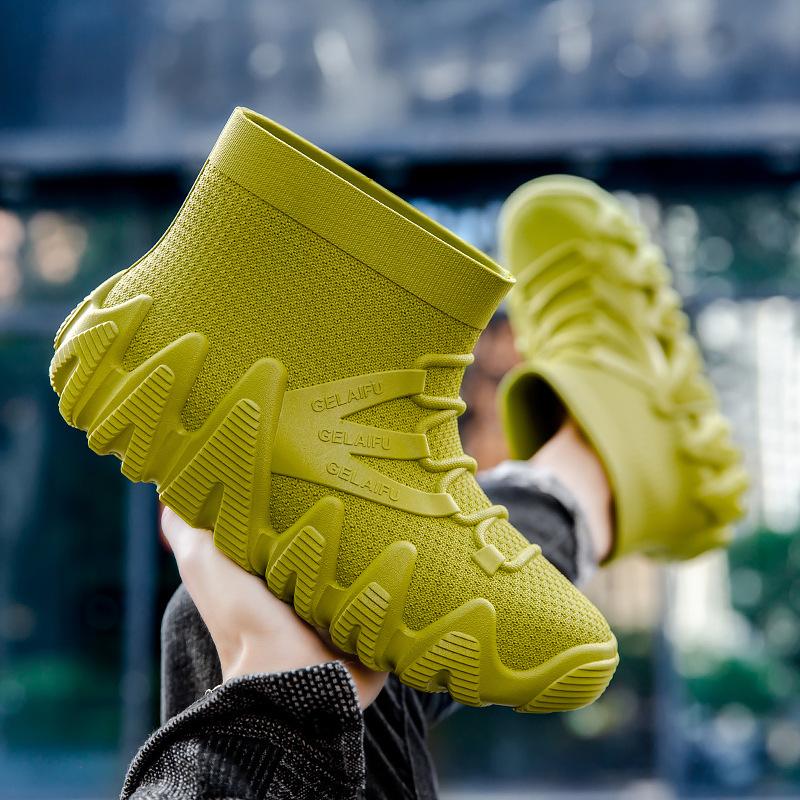 2025 Neue Outdoor-Wasserschuhe, Modische und lässige Regenschuhe, Verdickte wasserdichte Herrenschuhe zum Angeln und für Flusswanderungen