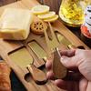 Acacia Wood Cheese Board with Stainless Steel Cheese Knife Set Home Kitchen Cheese Serving Platter Tools