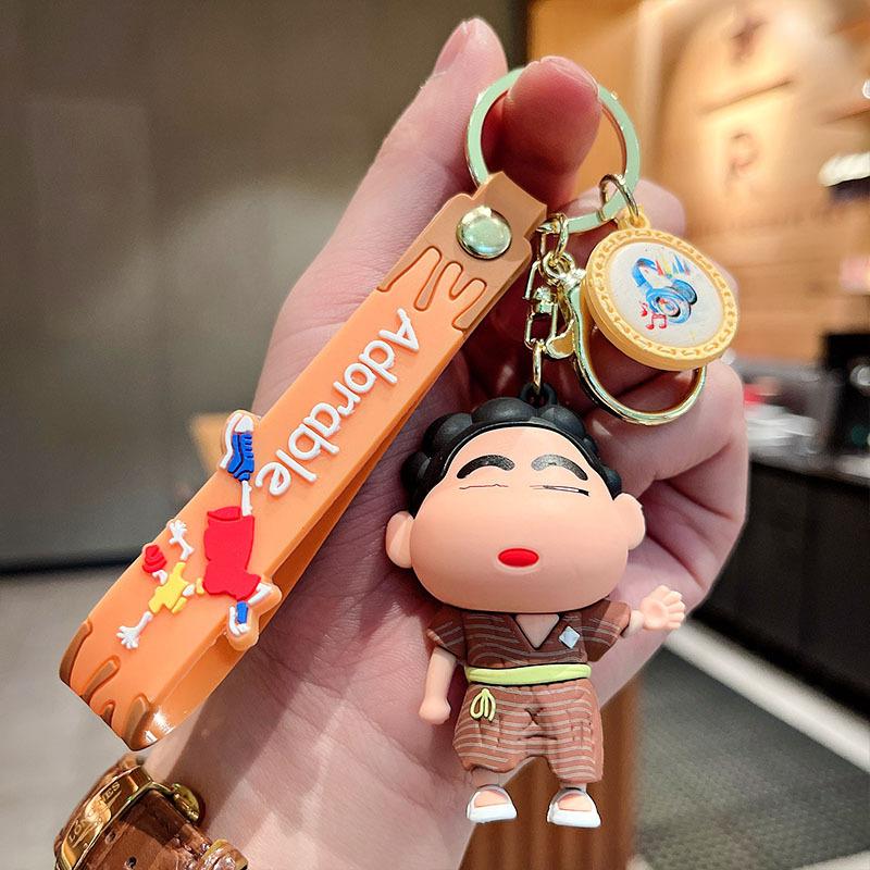 Cartoon Crayon Shin-chan Keychain Toys Cute Bag Pendant Backpack Ornaments Car Key Ring Accessories Kids Charm Christmas Gifts