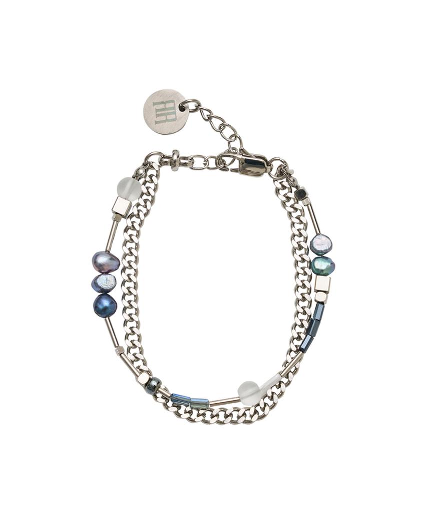 Rad Fiction Letto Multi Beads Chain Bracelet / Aurora Blue