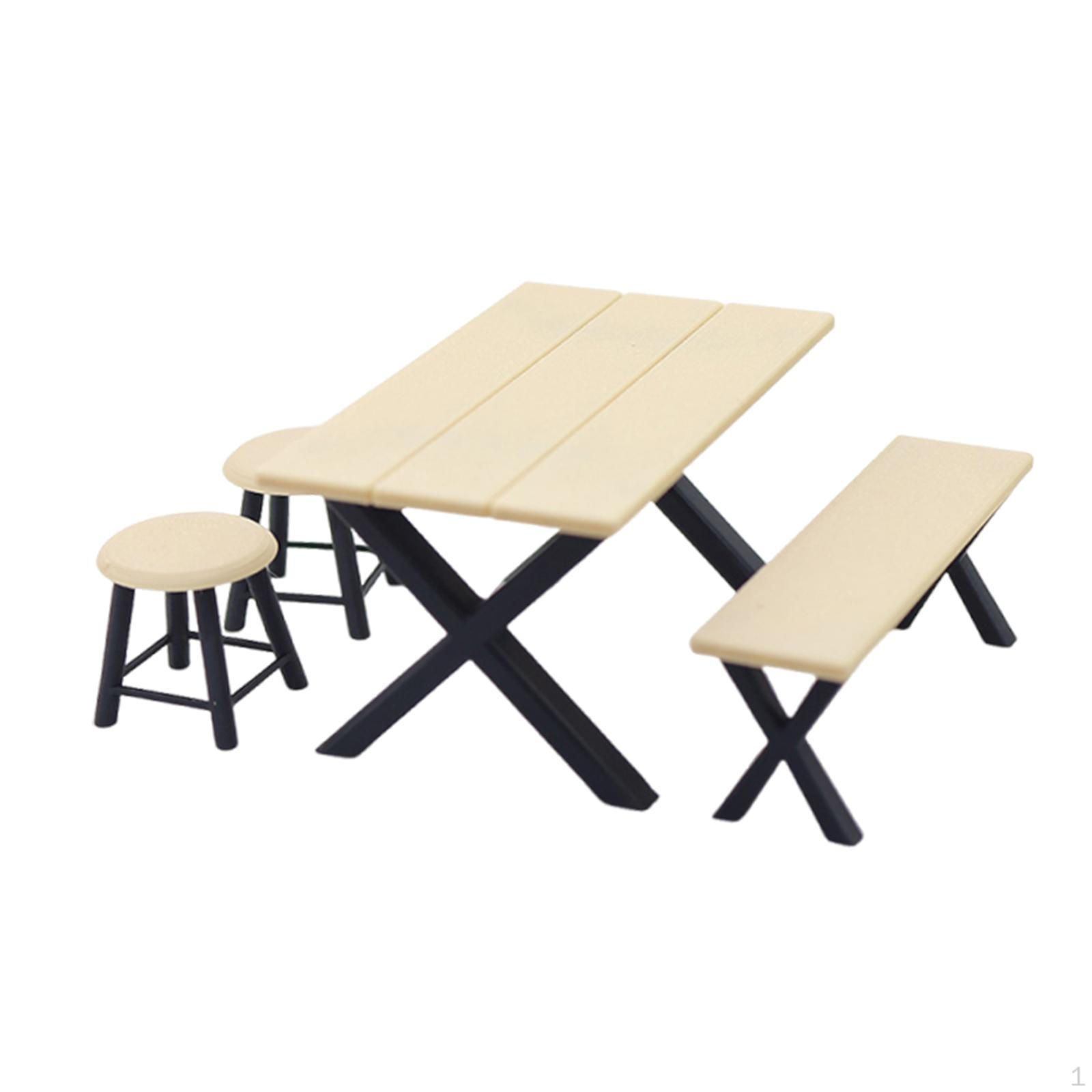 

Мини Стол Стул Микро Скамейка Игрушка для Ролевых Игр 1/12 Масштаб Украшения для Кукольного Домика для