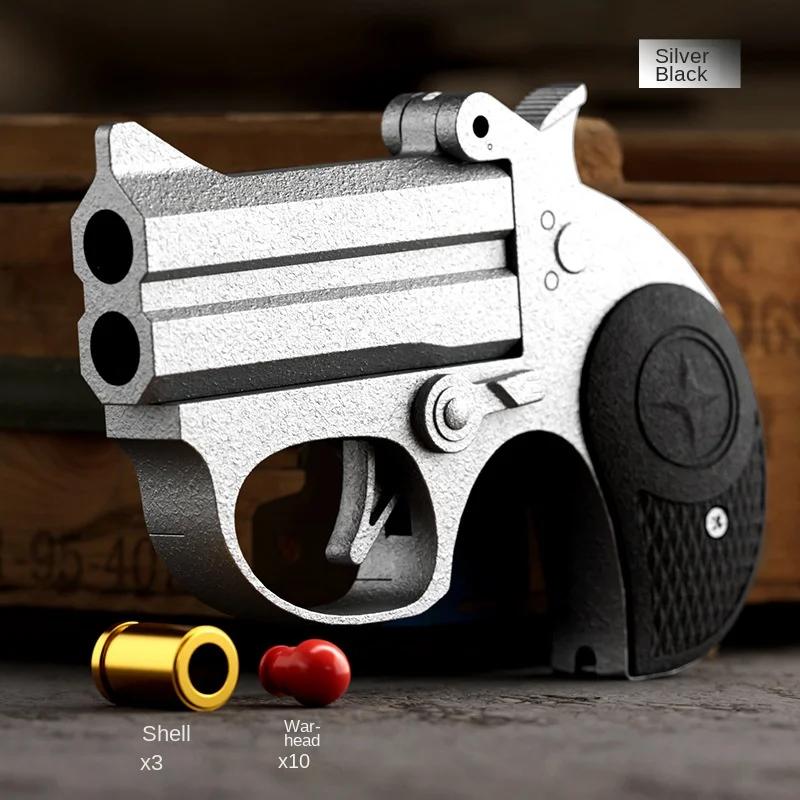 Children Portable Deringer Launcher Mini Manual Soft Bullet Shell Ejection Toy Gun Boy Small Pistol Pocket Model