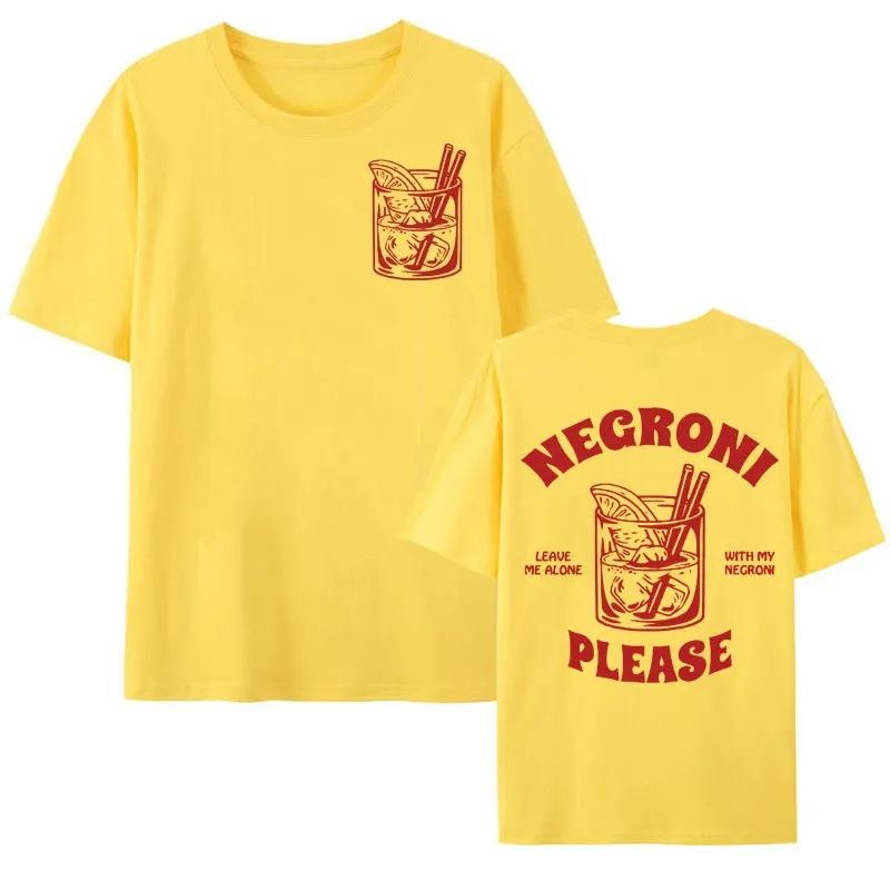 Negroni Please Retro Street Tshirt Fun Cocktail Beverages Cute Pattern Top Tshirt Womens Fashion Casual Tshirt