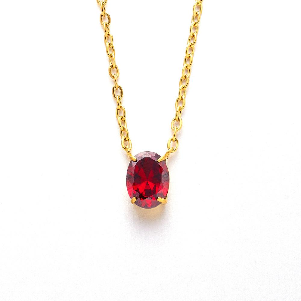 The Same Niche Design Clavicle Chain Female Plated 18k Gold Color Vermiculite Necklace Jewelry