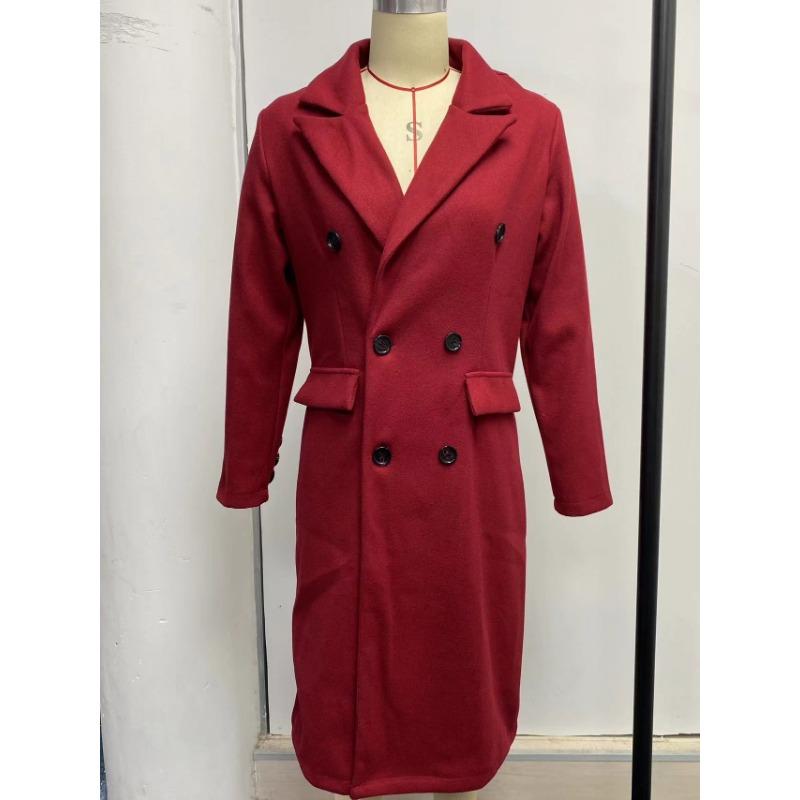 Women's Vintage Casual lattice Print Autumn Winter Long Sleeve POLO Neck Jackets & Coats