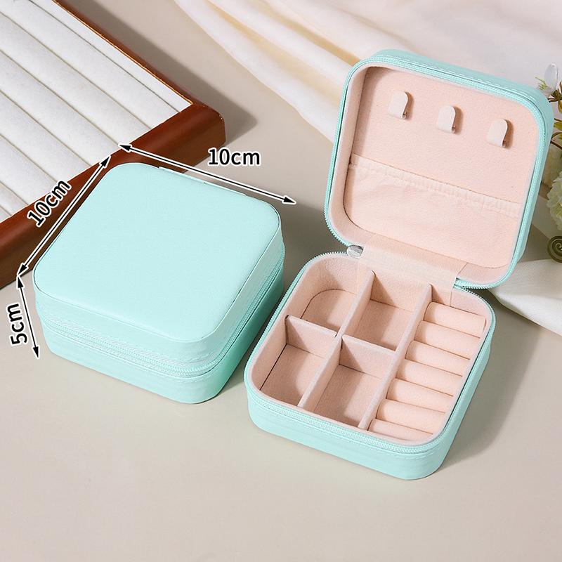 Portable Travel Jewelry Box - Mini Pu Leather Case With Soft Velvet Interior Compact Organizer For Rings Earrings Necklaces