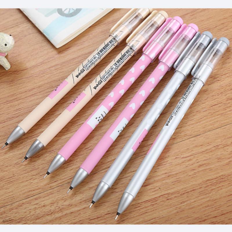 0.38mm Kawaii Heart Dots Erasable Pen Magic Ballpoint Pen Blue Black Ink Pen Student Stationery