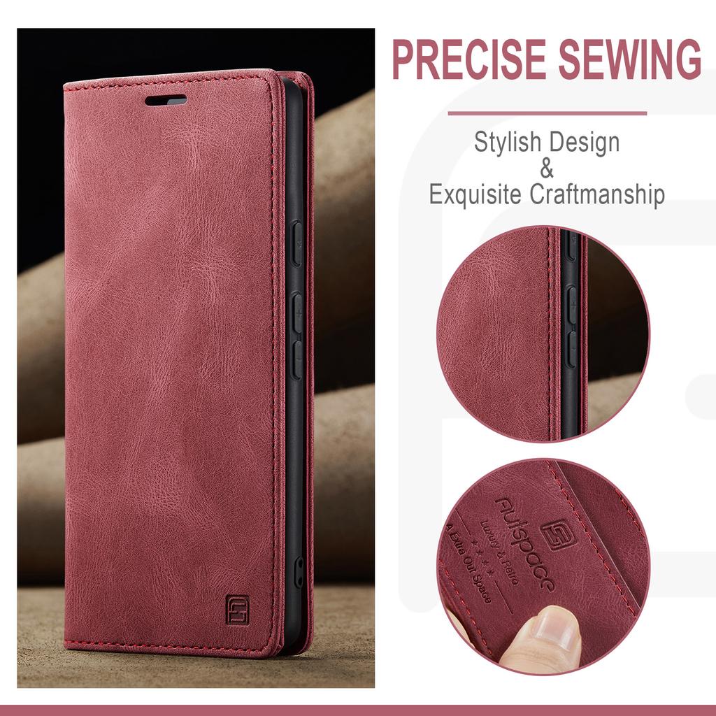 For Google Pixel 9 Pro/Google Pixel 9 Wallet Case AUTSPACE A01 Leather Stand Cover with RFID Blocking Card Holder